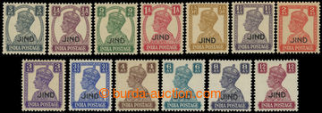 227221 - 1940-1943 SG.137-149, indické Jiří VI. 3P - 12A s přetis