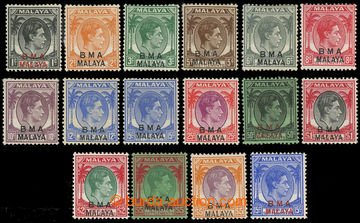 227232 - 1945-1948 SG.1-18, 12, Jiří VI. 1C-$5 s přetiskem BMA MAL