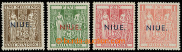 227272 - 1942-1954 SG.83-86, Znak 2Sh6P - £1 s přetiskem NIUE, prů