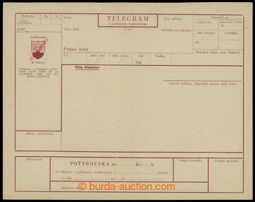 227359 - 1945 TELEGRAM / Slovak telegram with počkaným account, sam
