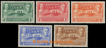 227465 - 1939 SG.257-261, Jiří VI. ½P - 3P; kompletní série