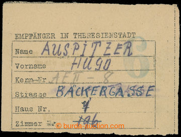 227510 - 1945 MITTEILUNG / EMPFÄNGER IN THERESIENSTADT / filled out 