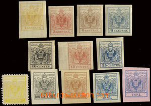 22755 - 1890 Novotisky, comp. 12 pcs of stamp. Complete line Kreuzer