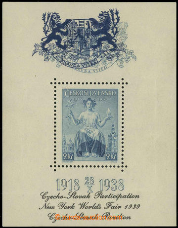 227563 - 1939 AS12, miniature sheet 20. Anniv Czechosl. stamps, exhib
