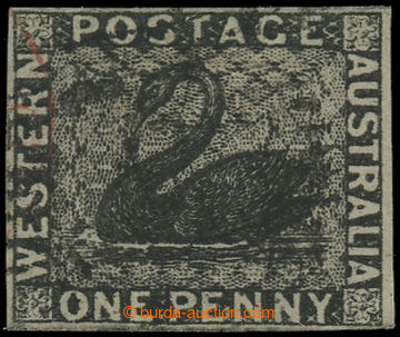227633 - 1854 SG.1, Black Swan 1P černá, ikonická klasická známk