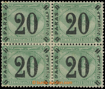 227660 - 1884 SG.57a, block of four 5C with overprint 20 PARAS, overp