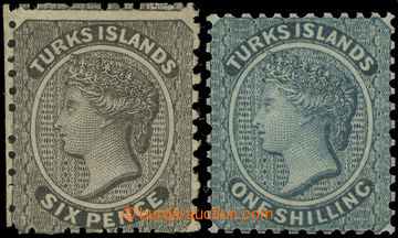 227666 - 1867 SG.2,3, Viktorie 6P černá a 1Sh matně modrá; kat. 