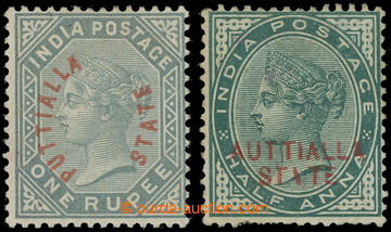 227719 - 1884-1885 SG.6, 7a, Viktorie 1Rs se svislým červeným pře