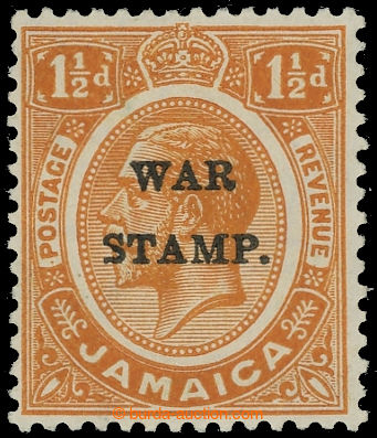 227728 - 1916 SG.71c, George V. 1½P WAR - S - INSERTED BY HAND; very