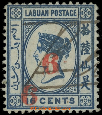 227739 - 1880 SG.12, Viktorie 16c modrá s dvojím přetiskem červen