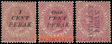 227743 - 1886-1887 SG.28-30, Viktorie Straits Settlements 2C, 3ks s p