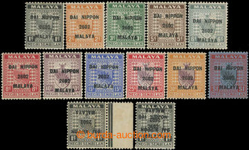 227791 - 1942 JAPONSKÁ OKUPACE / SG.228-238, Znak 1C - $1 s přetisk