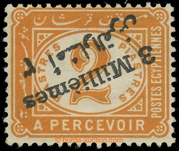 227813 - 1907 SG.D76ba, 2Pia orange with INVERTED overprint 3 Millié