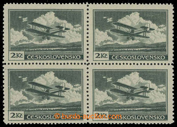 227833 -  Pof.L9C, Definitive issue 2CZK green, type I as blk-of-4, p