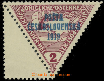 227838 -  Pof.55KN, Triangle 2h brown-red, with unoverprinted polovi