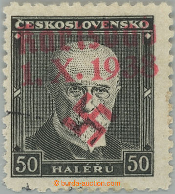 227848 - 1938 KARLSBAD / Mi.45, red Opt I. type on/for Czechosl. mour