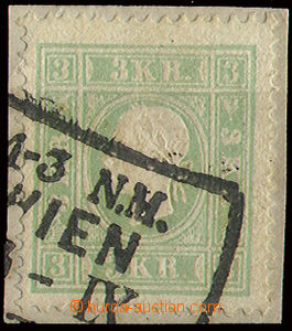 22785 - 1859 II.emise 3Kr zelená, Mi.12. Ferch. 275€