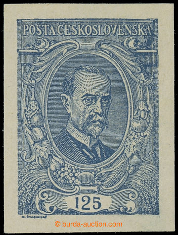 227914 -  Pof.140N, 125h blue imperforated, type I.; mint never hinge