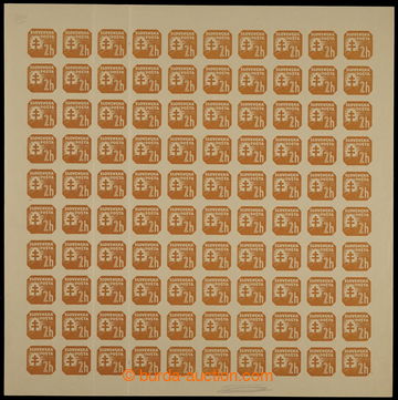 228030 - 1939 COUNTER SHEET / Sy.NV10Xx, Coat of arms 2h yellow-brown
