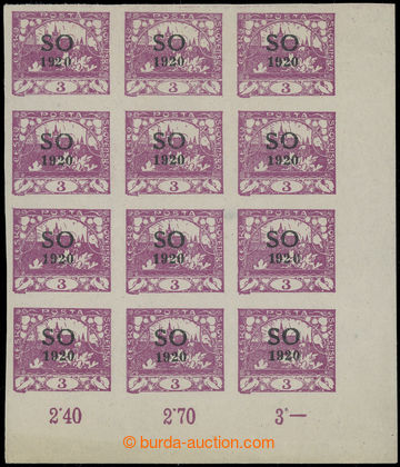 228034 -  Pof.SO2 RT, Hradčany 3h violet with overprint, LR corner i