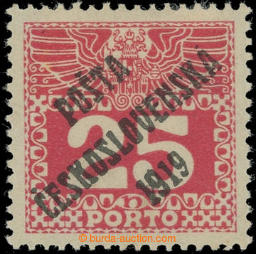 228070 -  Pof.69, Large numerals 25h red, overprint type III.; label,