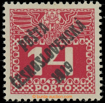 228071 -  Pof.68, Large numerals 14h red, overprint type III.; label,