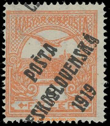 228091 -  Pof.91, 3f orange, overprint II. type with shift; lightly h
