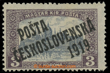 228095 -  Pof.116, 3 Koruna, overprint type II.; label, exp. Vrba, ce