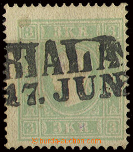 22811 - 1859 issue II 3 Kreuzer blue-green, cardboard paper, Mi.12. 