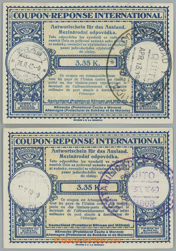 228129 - 1939 CMO2, two international odpovědky 3.35K, both width fr