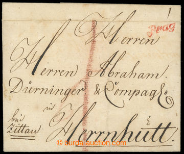 228157 - 1788 CZECH LANDS / PRAG, red postmark on letter to Herrnhutt