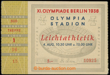 228201 - 1936 XI. OLYMPIADE BERLIN 1936 / entrance ticket for main st