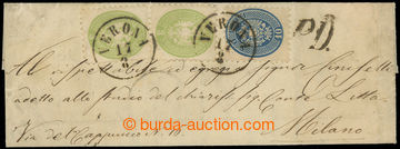 228231 - 1864 letter from Verona to Milan, with 3+3+10Sld, VERONA 17/