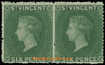 228248 - 1862 SG.4, pair Victoria 6P deep green, without watermark, p