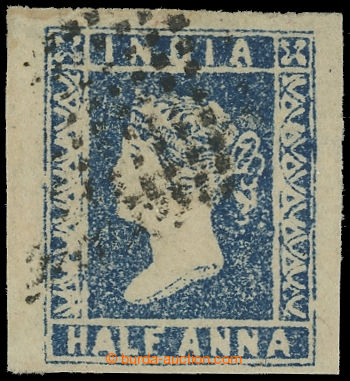 228249 - 1854 SG.2, Viktorie ½A modrá, bezvadná, s významnou tisk