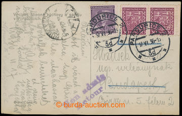 228295 - 1936 POSTAL WAR WITH HUNGARY / postcard Pardubice to Budapes