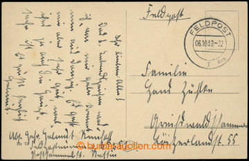228302 - 1939 pohlednice Danzig s anonymním DR FELDPOST I dzg/ 6.10.