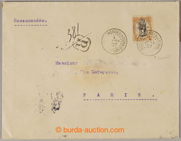 228308 - 1907 Reg letter to Paris, with Motives 75C with INVERTED CEN