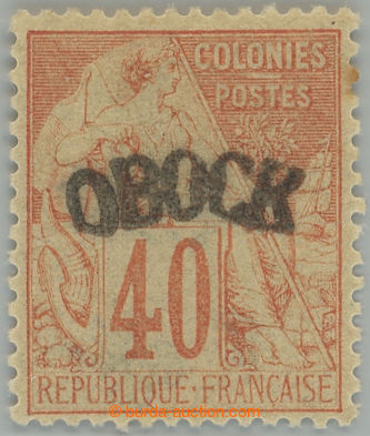 228314 - 1892 Yv.9, Alegorie 40C s přetiskem OBOCK I. typ; pěkný k