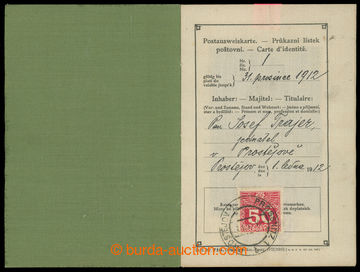 228331 - 1912 PRŮKAZNÍ LÍSTEK POŠTOVNÍ (Postausweiskarte) / form