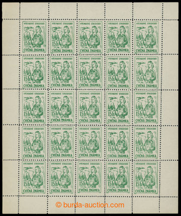 228370 - 1954 CVIČNÉ ZNÁMKY - VÝPLATNÍ / Pof.1A, 15h zelená, ko