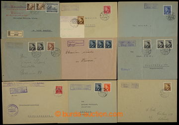 228398 - 1941-1945 comp. 10 pcs of letters with postal agency pmk., f