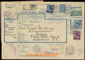 228403 - 1939 whole Czechosl. forerunner international parcel card on