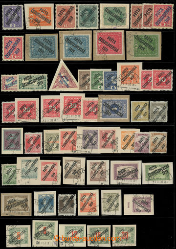 228430 -  PARTIE / mainly cancel. stamp. and stamp. on cut-squares, f
