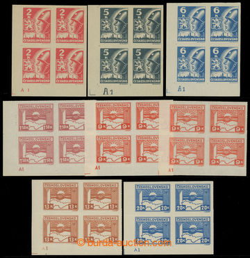 228451 -  DESKOVÉ ZNAČKY / Pof.353-359 plate mark, comp. 9 pcs of L