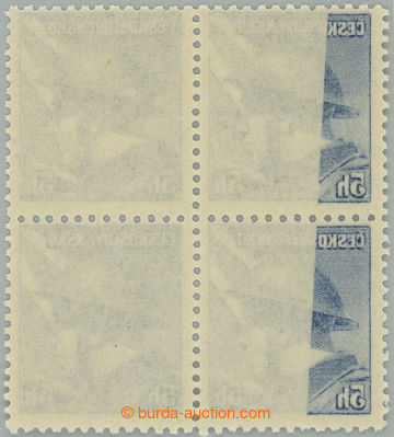 228466 - 1945 Pof.387 VV, Londýnské 5h, 4-blok s částečným stro