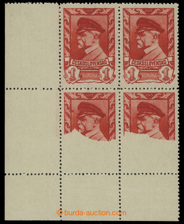 228477 - 1945 Pof.385 VV, Moskevské 1K karmínová, levý dolní roh