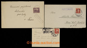 228493 - 1920-1930 comp. 3 pcs of letters s atypickými frame postal