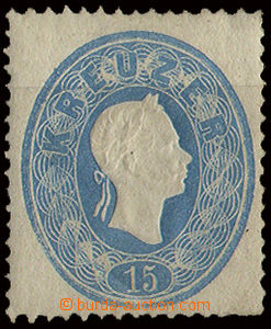 22850 - 1860 issue III stamp. 15 Kreuzer, Mi.22. Dobře centered, fo