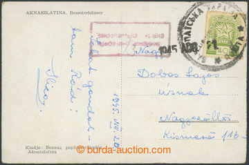 228504 - 1945 AKNASZLATINA postcard addressed to to Nagyszöllös (Se